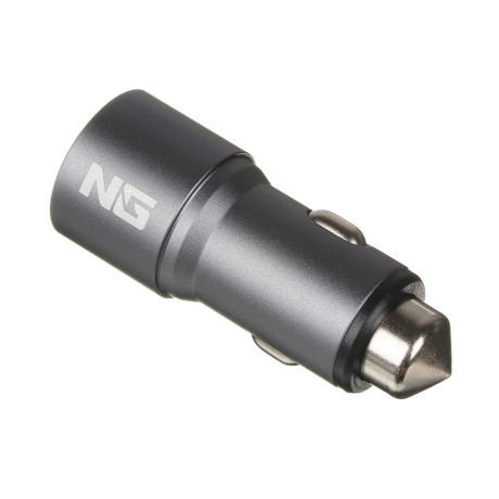 ЕРМАК Устройство зарядное автомобильное, 2xUSB, 2,4А, 12/24В, металл