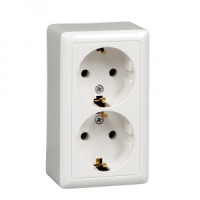 Systeme Electric Хит роз. ОУ 2 мест. бел. (пл.осн., изол.пл., земля) РА16-238И-б (84!)