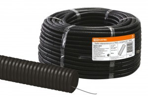 TDM РЭМЗ труба гофр. ПНД d32 с зондом 50м черная, легкая (цена за 1м) (50!) SQ0413-0004