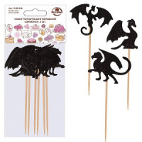 Набор топперов &quot;Драконы&quot;, н-р 6шт/уп, цена за уп, 13,5*6,5см (кратность 6!!!) VL80-536 Мультидом