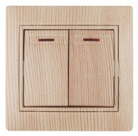 ЭРА Intro Plano выкл. СУ 2 кл. инд. 10А, 250В, сосна, 1-105-11, Б0030049