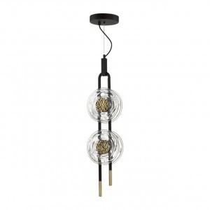 ODEON LIGHT 5407/23L MODERN ODL_EX24 черн/зол./мет/стекло Подвес LED 23W 3000K 1940lm MAGNET