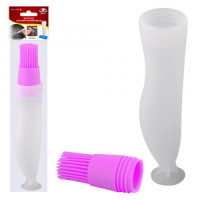 Кисточка с ручкой-контейнером 40мл 3,2x17,5см (кратность 3шт!!!) силикон VL80-80 Мультидом