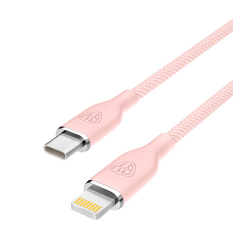 BY Кабель для зарядки Elite Type-C - iP, 2.4А, 1м, 22W, Быстрая зарядка, розовый