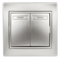 ЭРА Intro Plano выкл. СУ 2 кл. 10А, 250В, алюминий, 1-104-03  8314