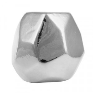 Подсвечник керамический, 9,5х10х5 см, цвет серебряный