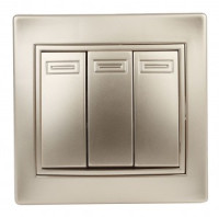 ЭРА Intro Plano выкл. СУ 3 кл., 10А, шампань 1-106-04 53793