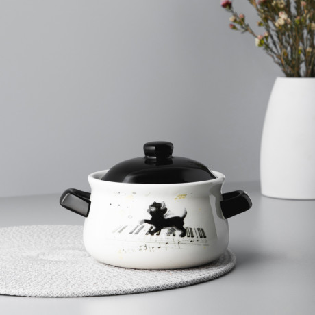 MILLIMI Котейка Горшочек для запекания, 500мл, 17х12х10,5см, керамика