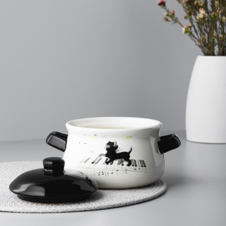 MILLIMI Котейка Горшочек для запекания, 500мл, 17х12х10,5см, керамика