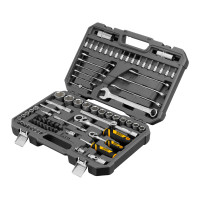 Набор инструментов, 1/2&quot;, 1/4&quot;, CrV, S2, пластиковый кейс, 82 предмета Denzel