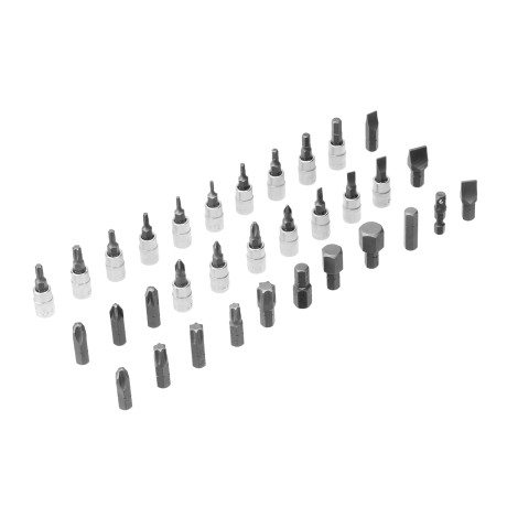 Набор инструментов, 1/2", 1/4", CrV, S2, пластиковый кейс, 82 предмета Denzel