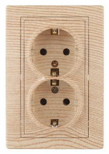 ЭРА Intro Plano роз. СУ 2 мест. 16А, 250В (керамика, земля) сосна, 1-205-11, Б0053922