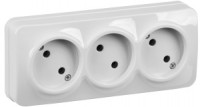 IEK GLORY роз. ОУ 3 мест. 10А РС23-2-ХБ белый ERH30-K01-10