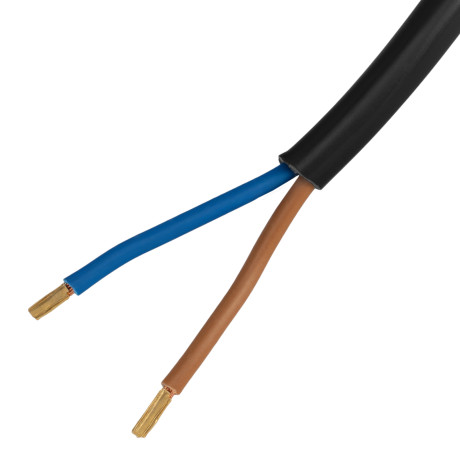 Шнур сетевой Energy Series, ПВС, 3 м, 2 x 1,5 мм, с неразборной вилкой, черный, Denzel