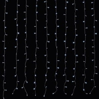 Гирлянда-занавес 200LED xолодный белый 2*1,5м., провод прозр. IP20 CL-200W Funray
