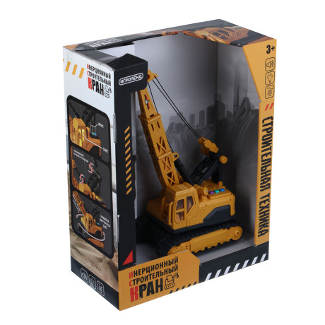 ИГРОЛЕНД Инерционный строительный кран, свет, звук, 3хAG13, ABS, 35х17х25 см