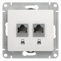 Systeme Electric GLOSSA мех. роз. комп. СУ 2 мест. бел. (пл.осн., RJ45) GSL000185KK (10!)