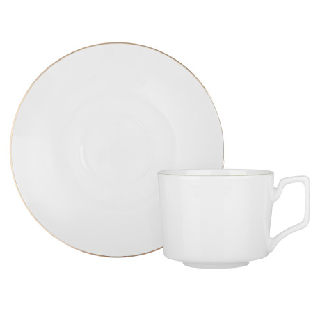 Набор чайный 12 пр., 240мл, MILLIMI, белый с золотой отводкой, фарфор