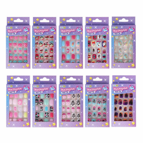 ХОББИХИТ Набор накладных ногтей, ABS, 14х6,4 см, 10 дизайнов