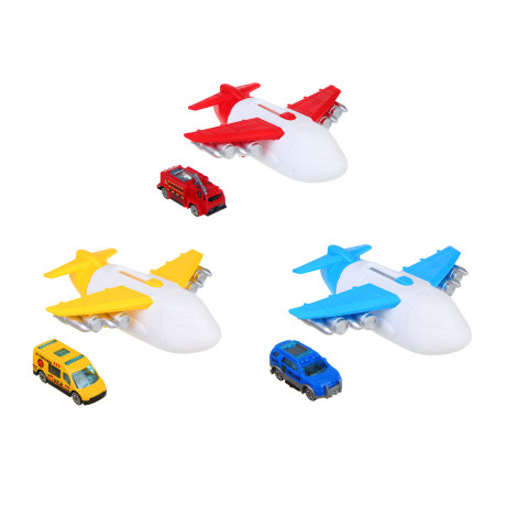 ИГРОЛЕНД Самолет с запуском и машинкой, ABS, PP, 21,6х24х6 см, 3 дизайна