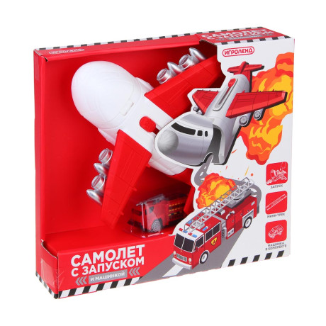 ИГРОЛЕНД Самолет с запуском и машинкой, ABS, PP, 21,6х24х6 см, 3 дизайна