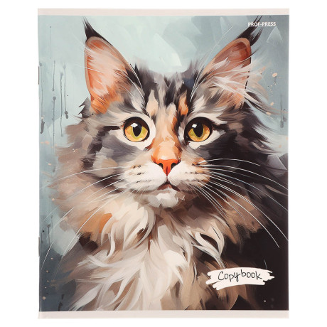 Тетрадь 48л. в клетку, офсет, обл. мел.картон, скрепка, твин лак, микс