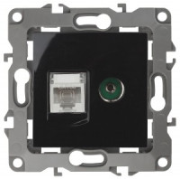 ЭРА 12 мех. роз. комп+TV, СУ RJ45+TV, черный, автоклеммы 12-3110-06 3222