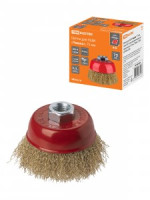 TDM Рубин щетка для УШМ чашка, 75мм, гайкаМ14, латунированная витая проволока d0,3мм SQ1096-0209