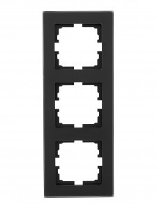 Lezard VESNA рамка акрил СУ 3 мест., верт., черная матовая 742-5980-153