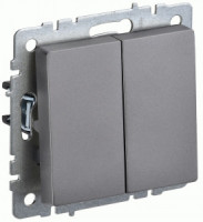 IEK BRITE мех. выкл. СУ 2 кл. 10А ВС10-2-0-БрС сталь BR-V20-0-10-K46