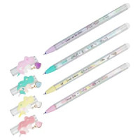 Ручка гелевая стираемая MESHU "Lovely unicorn" синяя, 0,5мм, корпус ассорти, с топпером Арт.362461