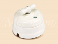 МЕЗОНИНЪ выкл. ОУ поворот. 4 положения с рамкой, белый фарфор GE70401-01