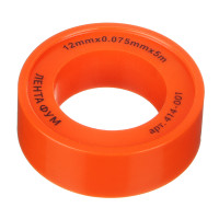 Лента ФУМ, 12мм x 5м, плотность 0,18 г/см3, толщина 0,075мм