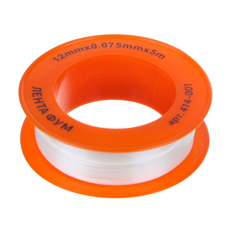 Лента ФУМ, 12мм x 5м, плотность 0,18 г/см3, толщина 0,075мм