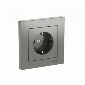 Systeme Electric ATLASDESIGN роз. СУ 1 мест. (земля) штор, 16А (автоклеммы) СТАЛЬ ATN000944S (5!)