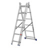 Лестница, 3 х 6 ступеней, алюминиевая, трехсекционная, Сибртех