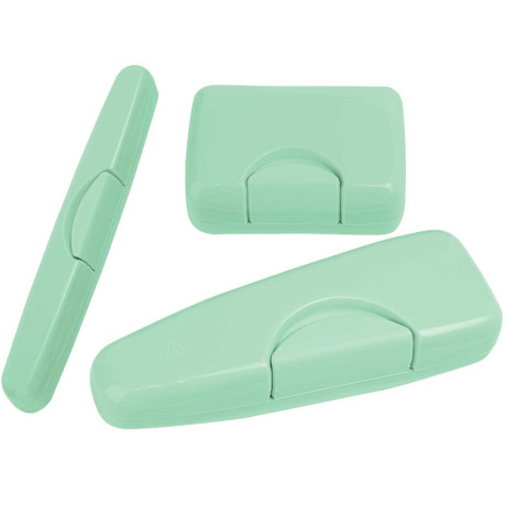 Набор мыльница+футляры для бритвы и щётки Трио х35