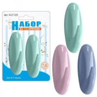 Крючки, набор 2шт/уп, цена за уп (кратность 6шт!!!), пластик VL27-225 Мультидом