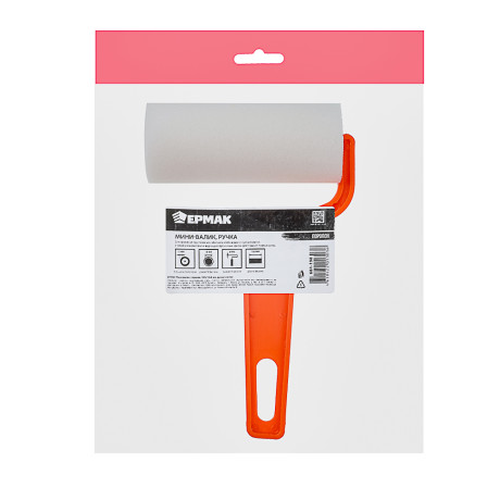 ЕРМАК Мини-валик поролон 100х16х6мм, ручка пластик