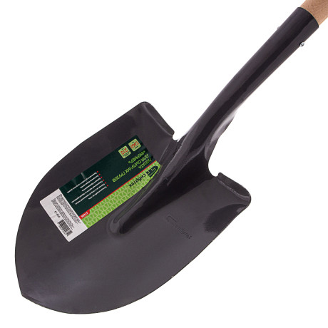 Лопата для сыпучих грузов, 215х290х1340 мм, деревянный лакированный черенок, Сибртех
