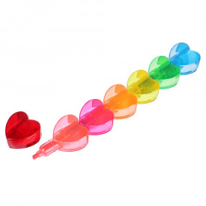 ClipStudio Набор маркеров-выделителей в форме сердца, 6 цветов + 1 колпачок, након. 3мм, ПВХ бокс