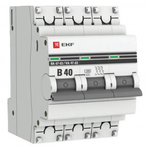 EKF PROxima автоматический выкл. ВА47-63 3P 40А 4,5kA х-ка B mcb4763-3-40B-pro