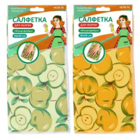 Салфетка д/уборки &quot;Яблочки&quot;, 30*30см (кратность 5шт!!!), микрофибра НС58-76 Мультидом