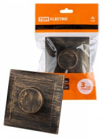 TDM Лама роз. СУ 1 мест. 16А (земля) + 2 USB 2,1А 5В старинное серебро SQ1815-0669