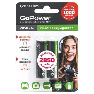 Аккумулятор GoPower HR6 BL2 NI-MH 2850mAh (2/20/240)