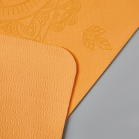 РЫЖИЙ Коврик для йоги и фитнеса, TPE, 183х61х0,6см