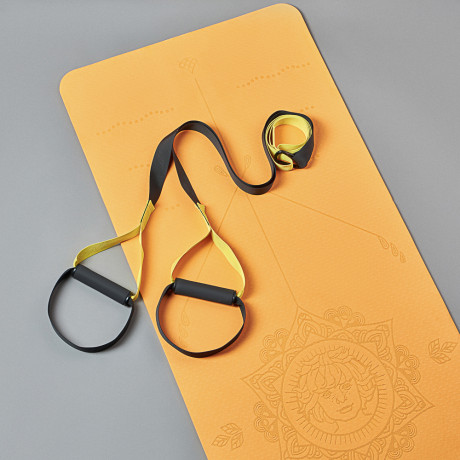 РЫЖИЙ Коврик для йоги и фитнеса, TPE, 183х61х0,6см