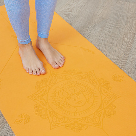 РЫЖИЙ Коврик для йоги и фитнеса, TPE, 183х61х0,6см