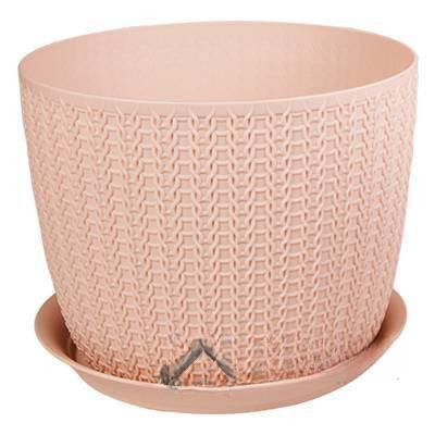 Кашпо ВЯЗАНИЕ D210мм 4,5л с подд.Чайная роза М3122 (9)