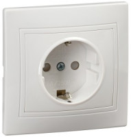 IEK KVARTA роз. СУ 1 мест. 16А (земля) (шторки) РСш10-3-КРБ бел. KV-R14-16-PC-K01